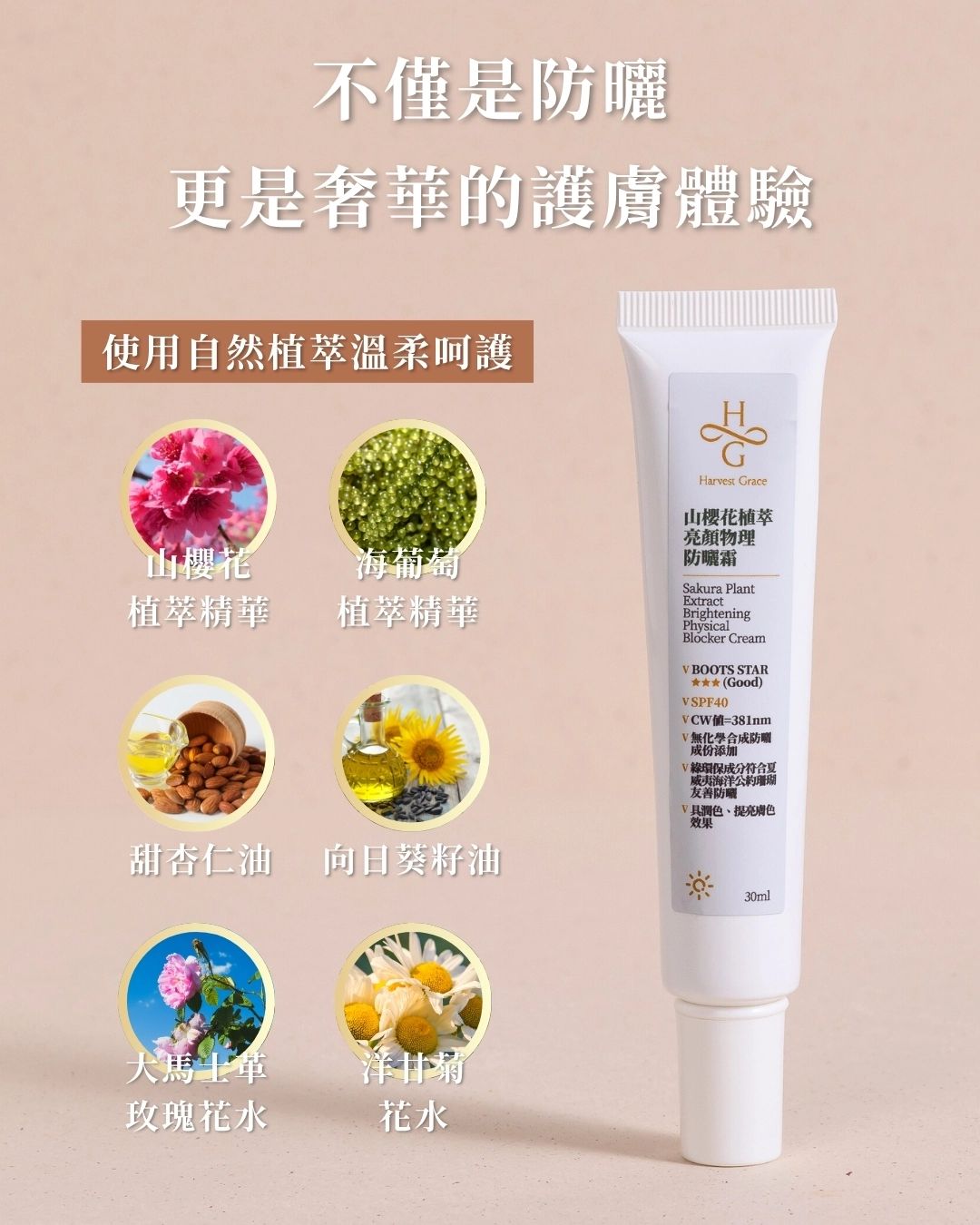 Sakura Plant Extract Brightening Physical Blocker Cream 30ml