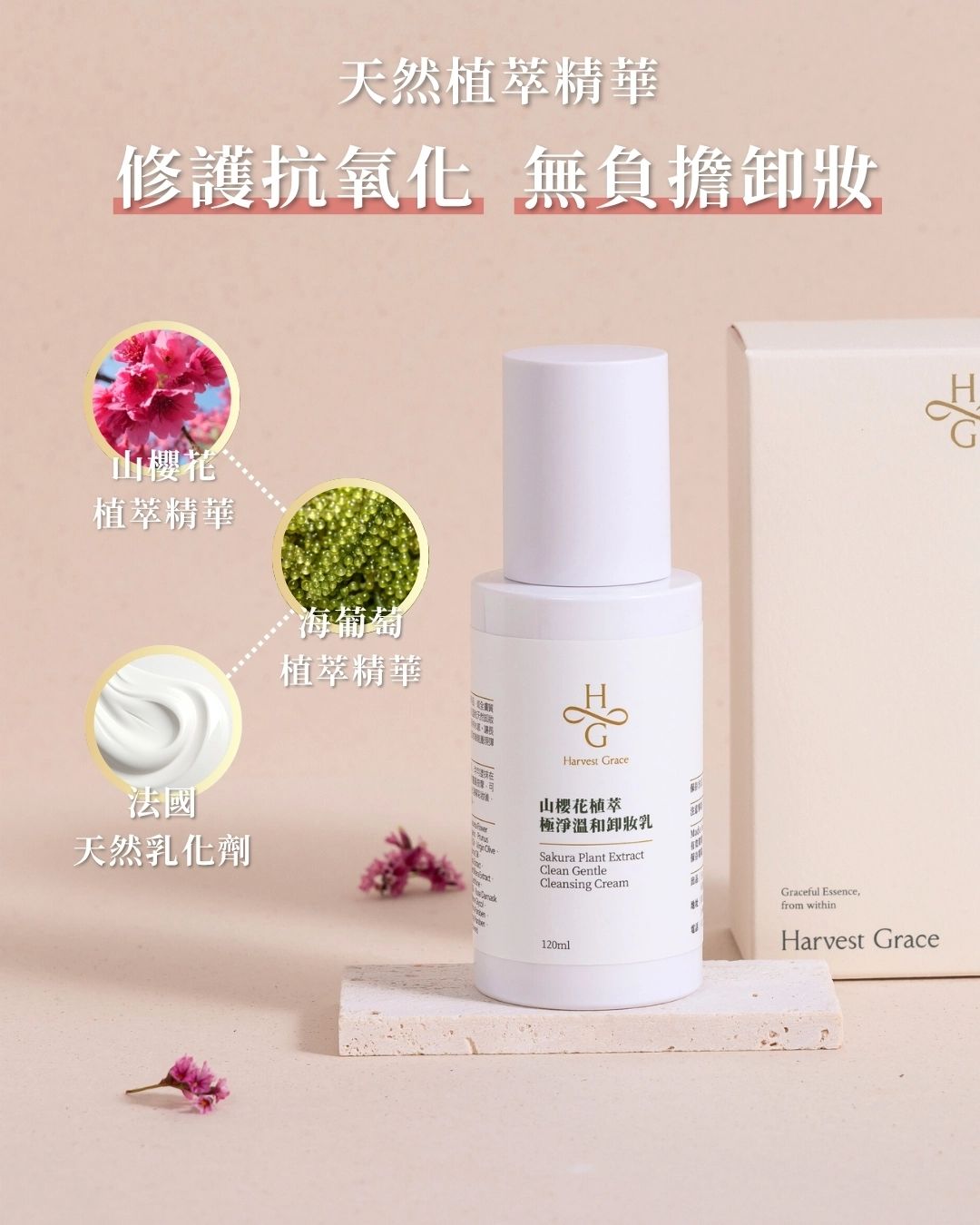 Sakura Plant Extract Clean Gentle Cleansing Cream 120ml