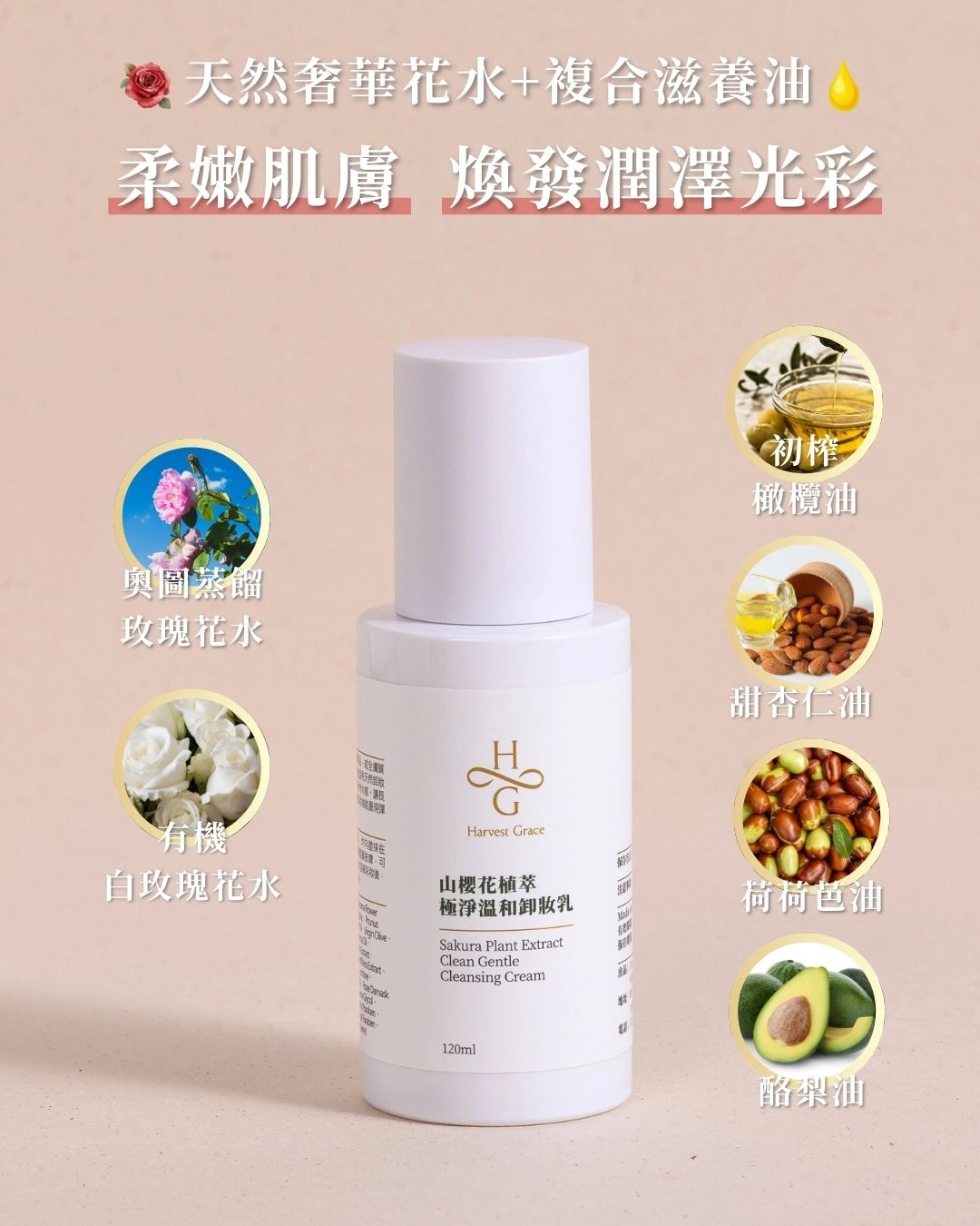 Sakura Plant Extract Clean Gentle Cleansing Cream 120ml
